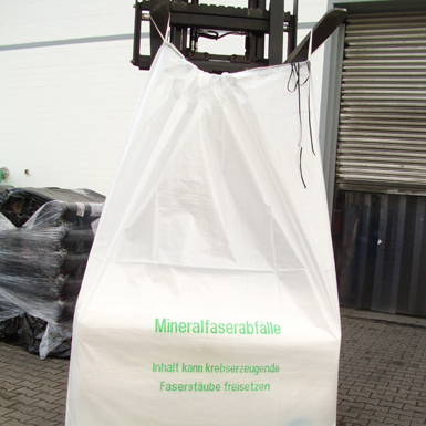 KMF-Gewebesack, 140 x 220 cm, Druck Mineralwolle, 2 Hebeschlaufen