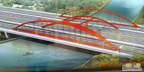 Stahl-Stabbogenbrücke