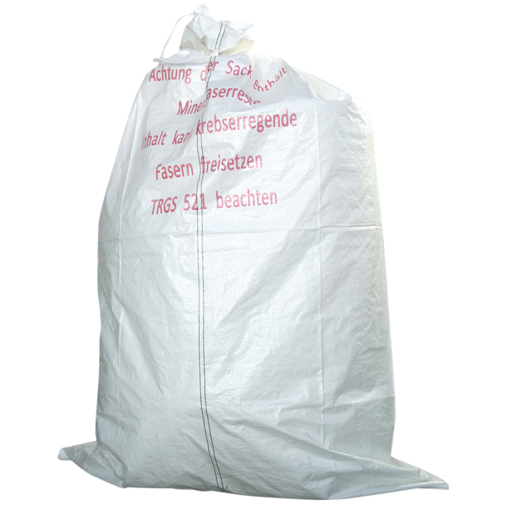 Mineralwollsäcke, KMF-Gewebesack, 140 x 220 cm, Druck Mineralwolle, 2 Hebeschlaufen